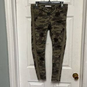 Women Zara Camo Jeans Sz 4